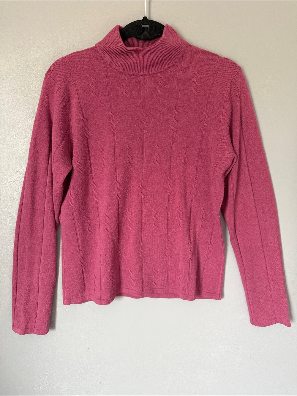Sag Harbor Pink‎ Turtleneck Cable Knit Sweater Medium
